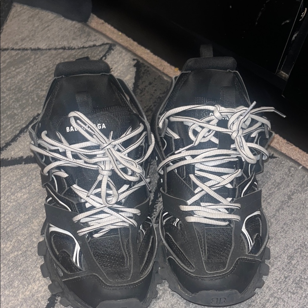 Balenciaga Black and White Athletic Shoes